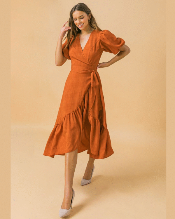 Molde -Vestido Transpassado com Babados